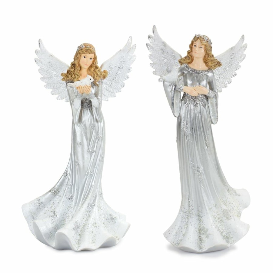 Holidays & Occasions * | Deals Angel Figurines, 11 & 12.75 By Melrose