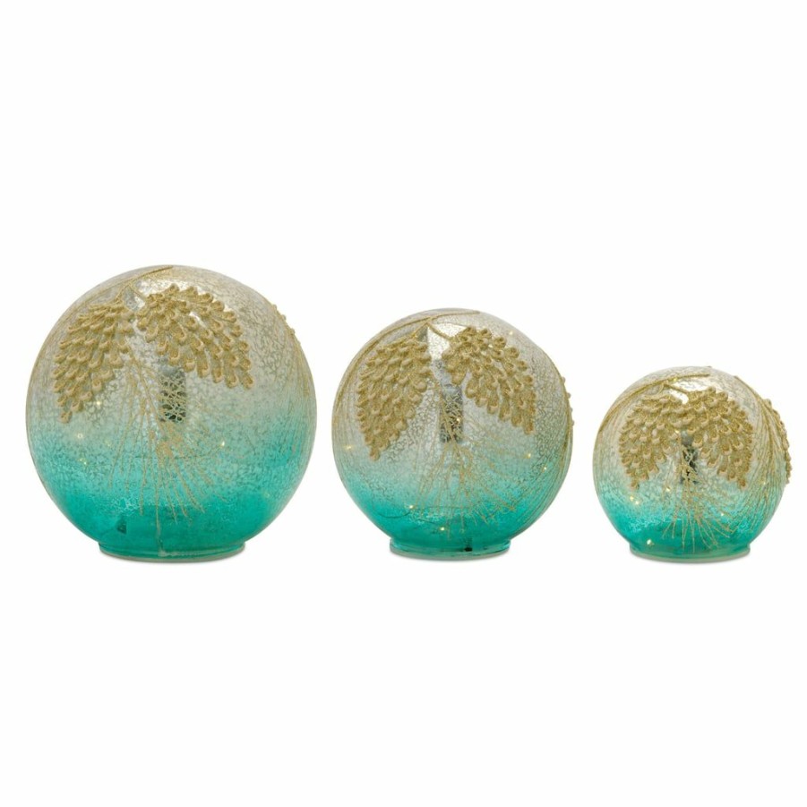 Holidays & Occasions * | Best Pirce Light-Up Glass Orb Set, 4.5 , 6 & 7 By Melrose