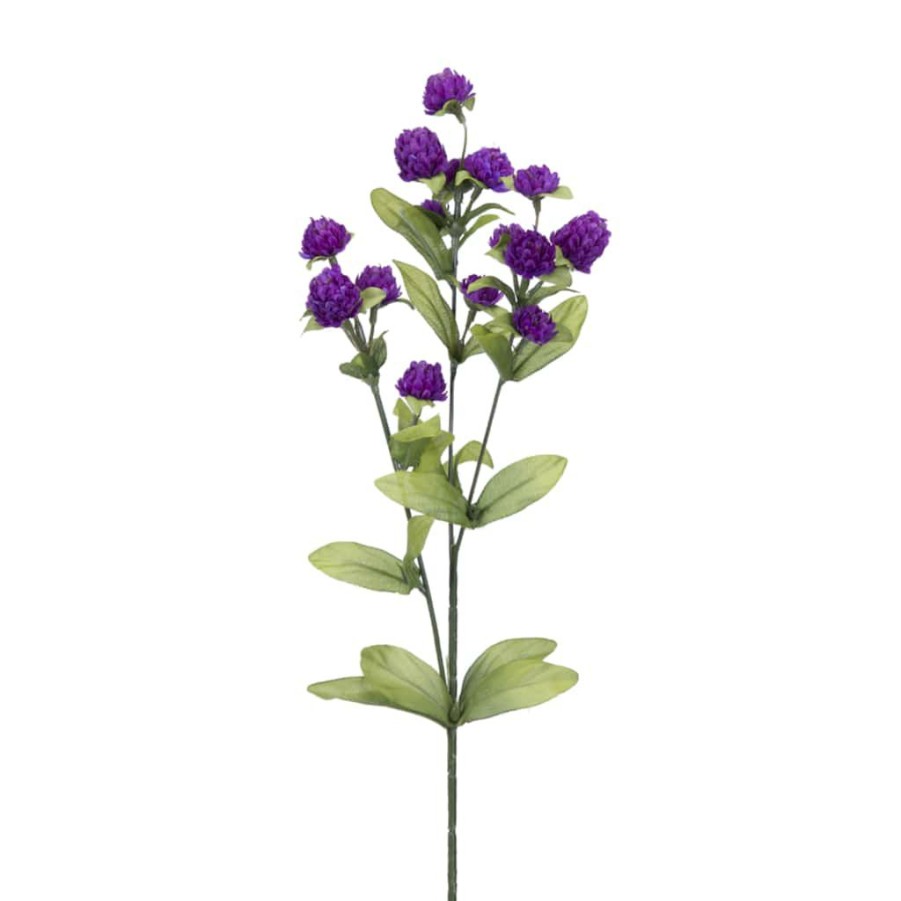 Floral * | Hot Sale Green & Purple Wild Clover Stem Set By Melrose