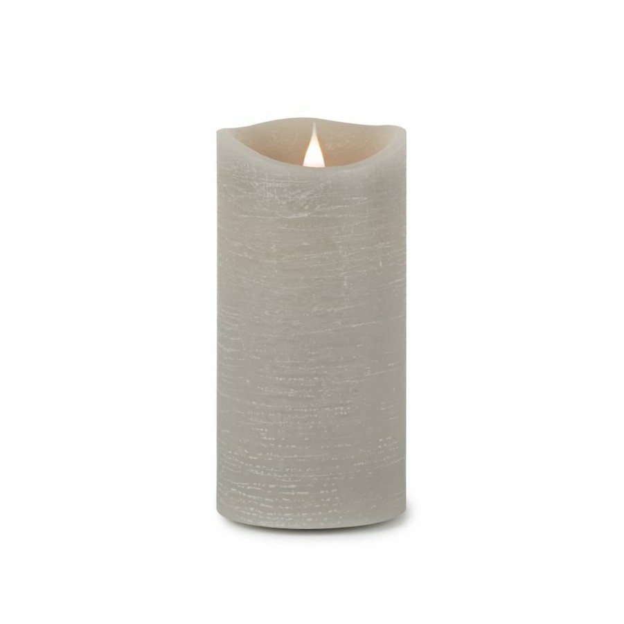 Home & Decor * | Brand New 7.75 Gray Simplux Led Designer Candle With Remote By Melrose