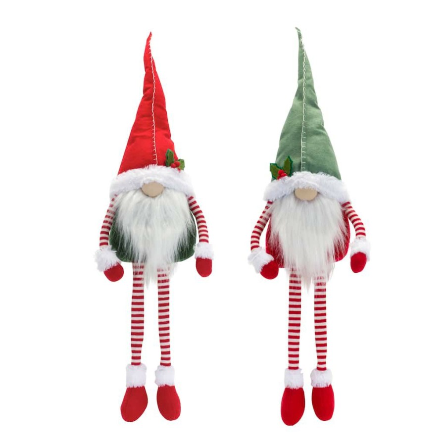 Holidays & Occasions * | Buy 18 Holiday Gnome With Dangling Legs Plush Figurine Set By Melrose