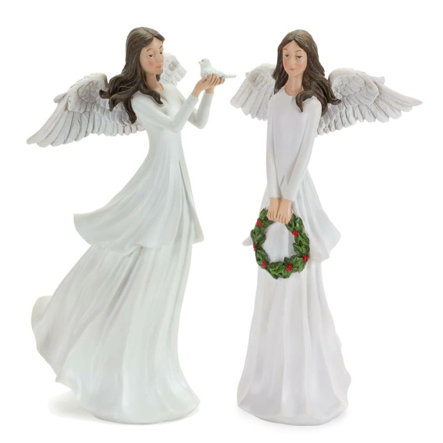 Holidays & Occasions * | Best Sale Angel Figurines 11 & 12.75 By Melrose