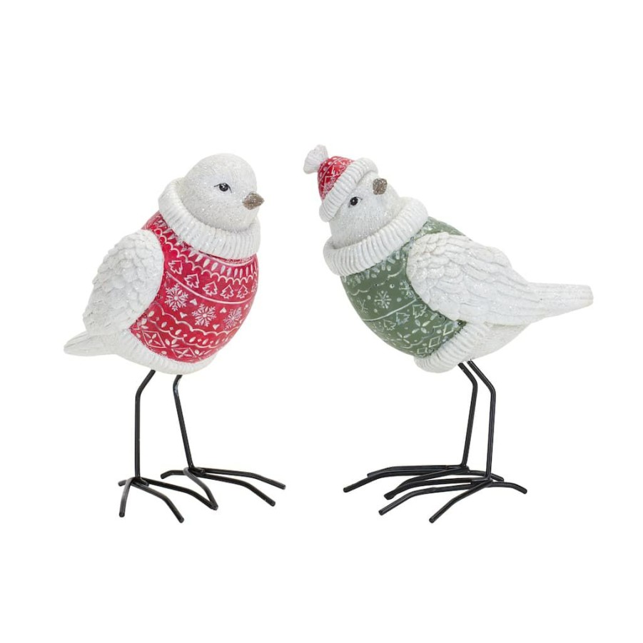 Holidays & Occasions * | Flash Sale Bird With Sweater Figurine Set By Melrose