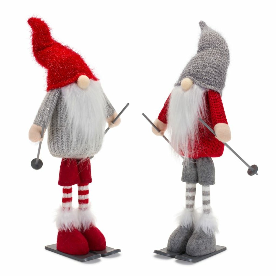 Holidays & Occasions * | New 14.25 Skiing Gnome Figurine Set By Melrose