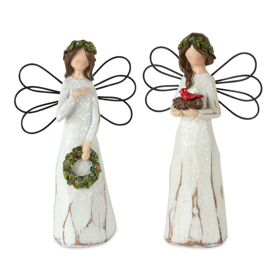 Holidays & Occasions * | Best Sale 7 Christmas Angel Figurine Set By Melrose