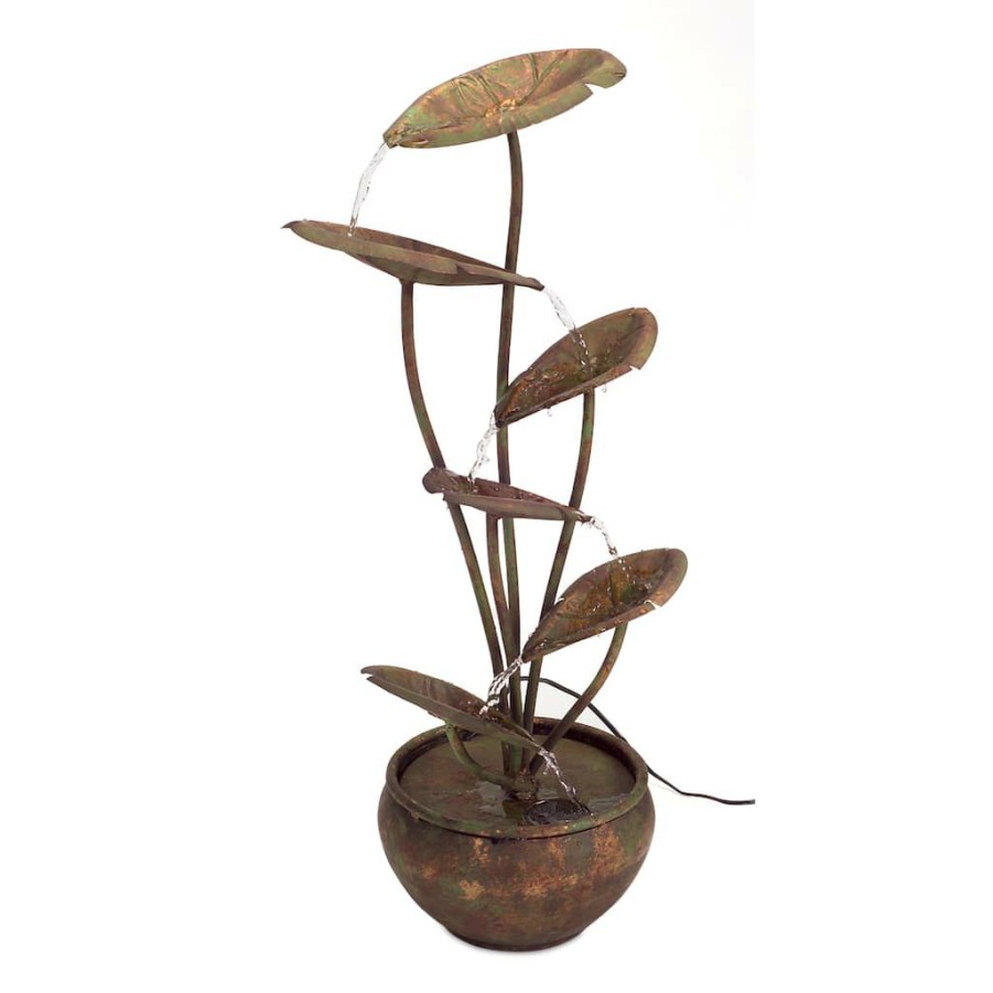 Home & Decor * | Best Pirce 30.5 Metal Lotus Leaf Fountain By Melrose