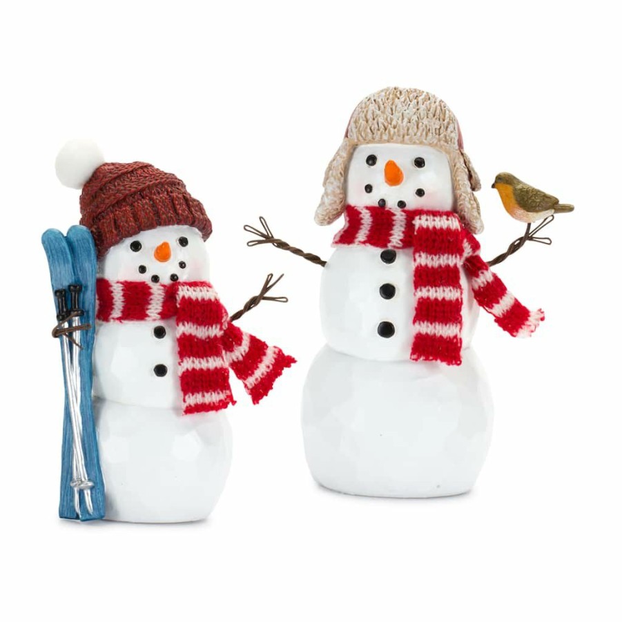 Holidays & Occasions * | Best Pirce Resin Snowman Figurine Set By Melrose