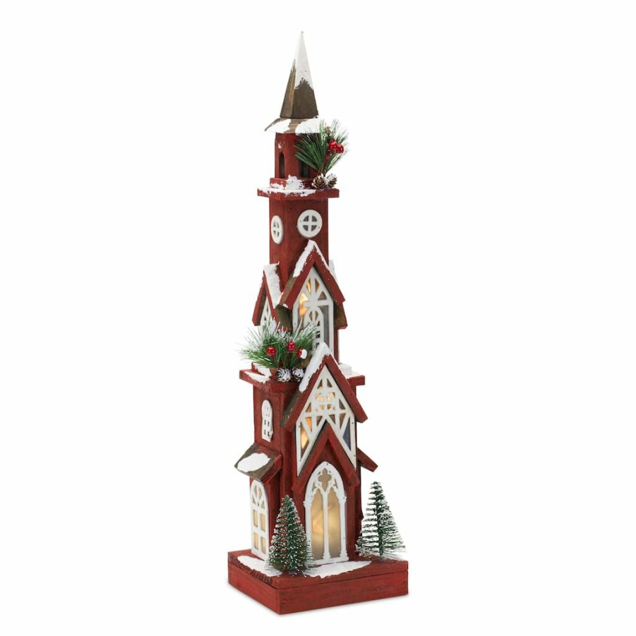 Holidays & Occasions * | Outlet 24 Wooden Church Replica By Melrose