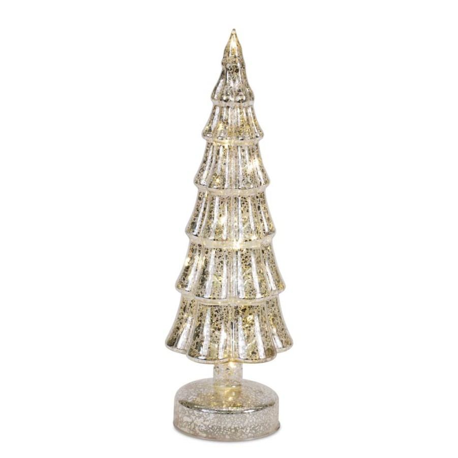 Holidays & Occasions * | Flash Sale Glass Led Christmas Tree Set, 8.25 , 11 & 13 By Melrose