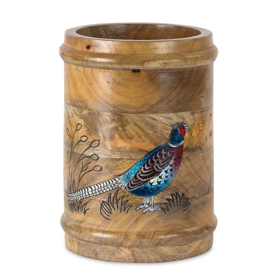 Holidays & Occasions * | Budget Pheasant Wood Container, 6.5 X 9 By Melrose