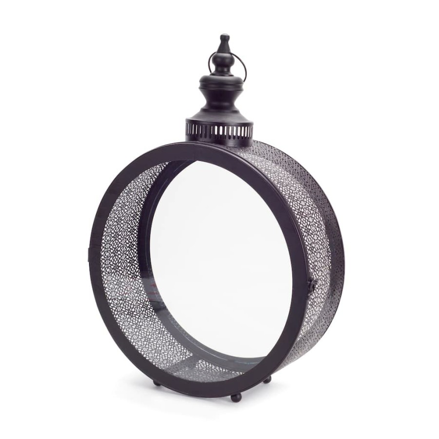 Home & Decor * | New 22" Black Metal & Glass Lantern By Melrose