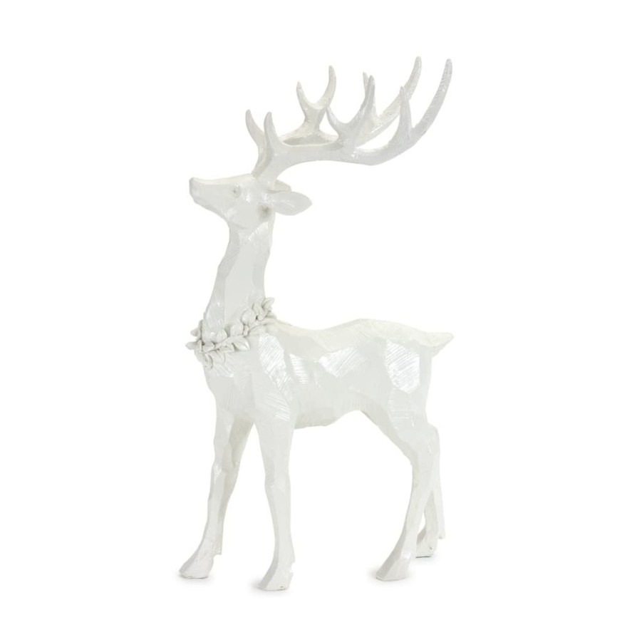 Holidays & Occasions * | Best Reviews Of White Deer Figurine Set, 11.5 & 17.75 By Melrose