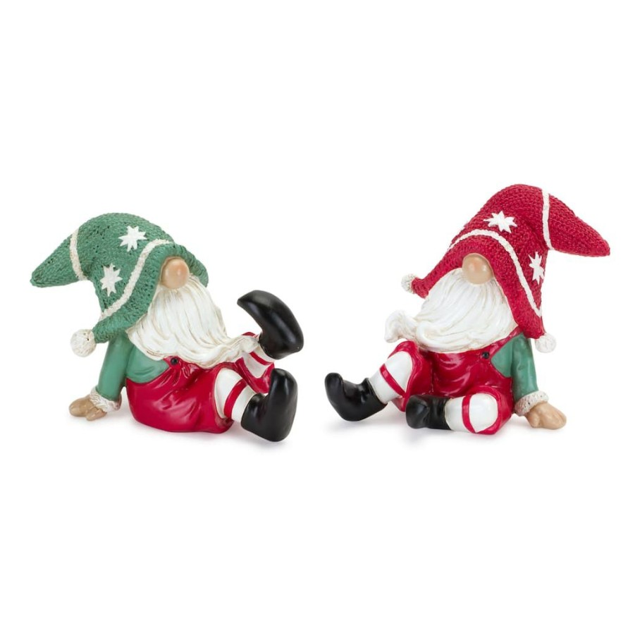 Holidays & Occasions * | Best Deal Holiday Gnome Figurine Set, 4 & 4.25 By Melrose