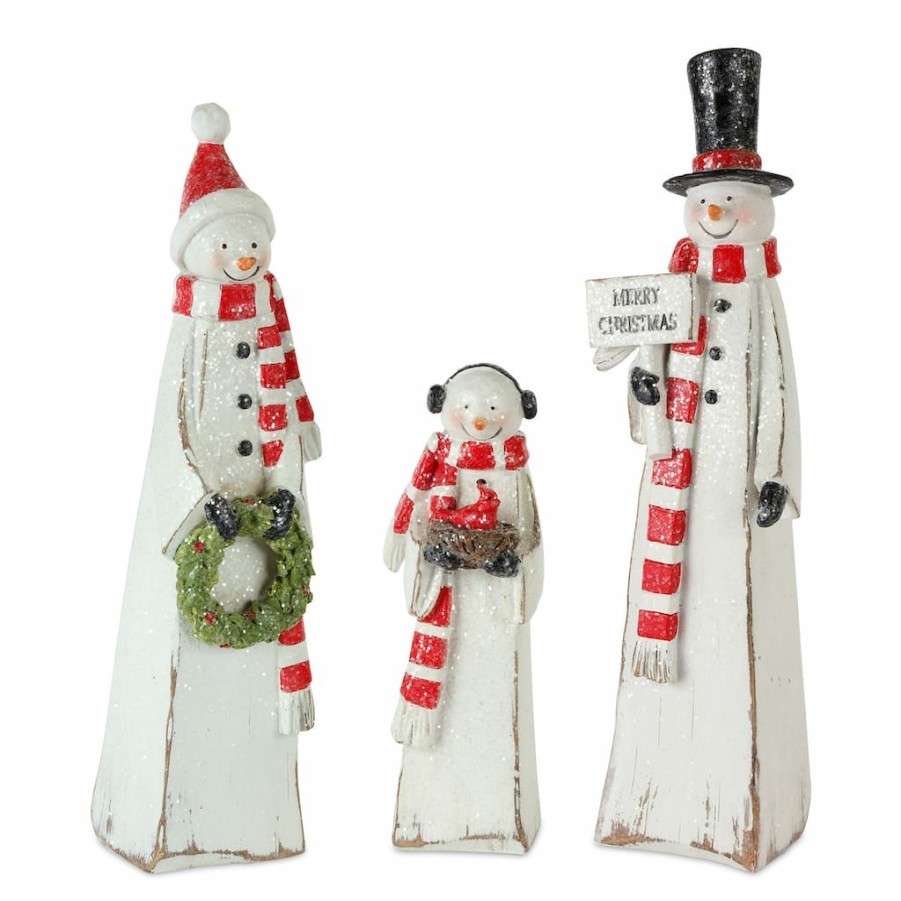 Holidays & Occasions * | Coupon White Snowman Family Set, 6.75 , 10.5 & 11 By Melrose