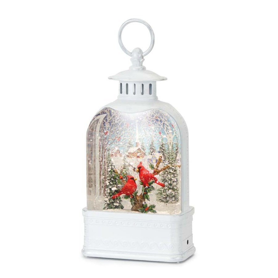 Holidays & Occasions * | Hot Sale 10.5 Led Cardinals Snow Globe Lantern By Melrose