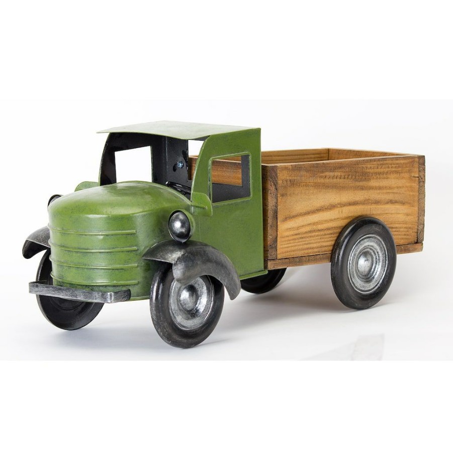 Holidays & Occasions * | Flash Sale 18 Wood & Iron Green Truck By Melrose