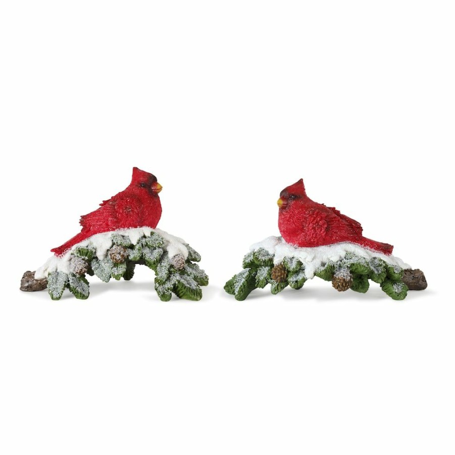 Holidays & Occasions * | Best Pirce 3.75 Red Cardinal On Branch Figure Set By Melrose