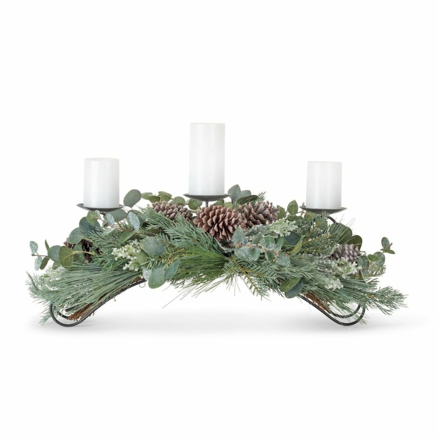 Holidays & Occasions * | Deals Pine & Eucalyptus Centerpiece By Melrose