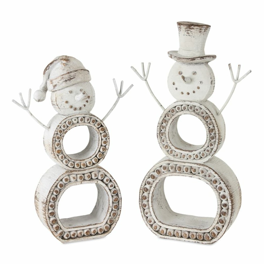 Holidays & Occasions * | Cheapest White Snowman Cut-Out Accent Set, 8.5 & 10 By Melrose