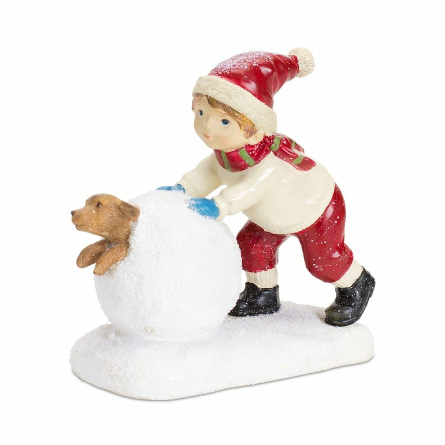 Holidays & Occasions * | Top 10 6 Boy With Dog Figurine By Melrose