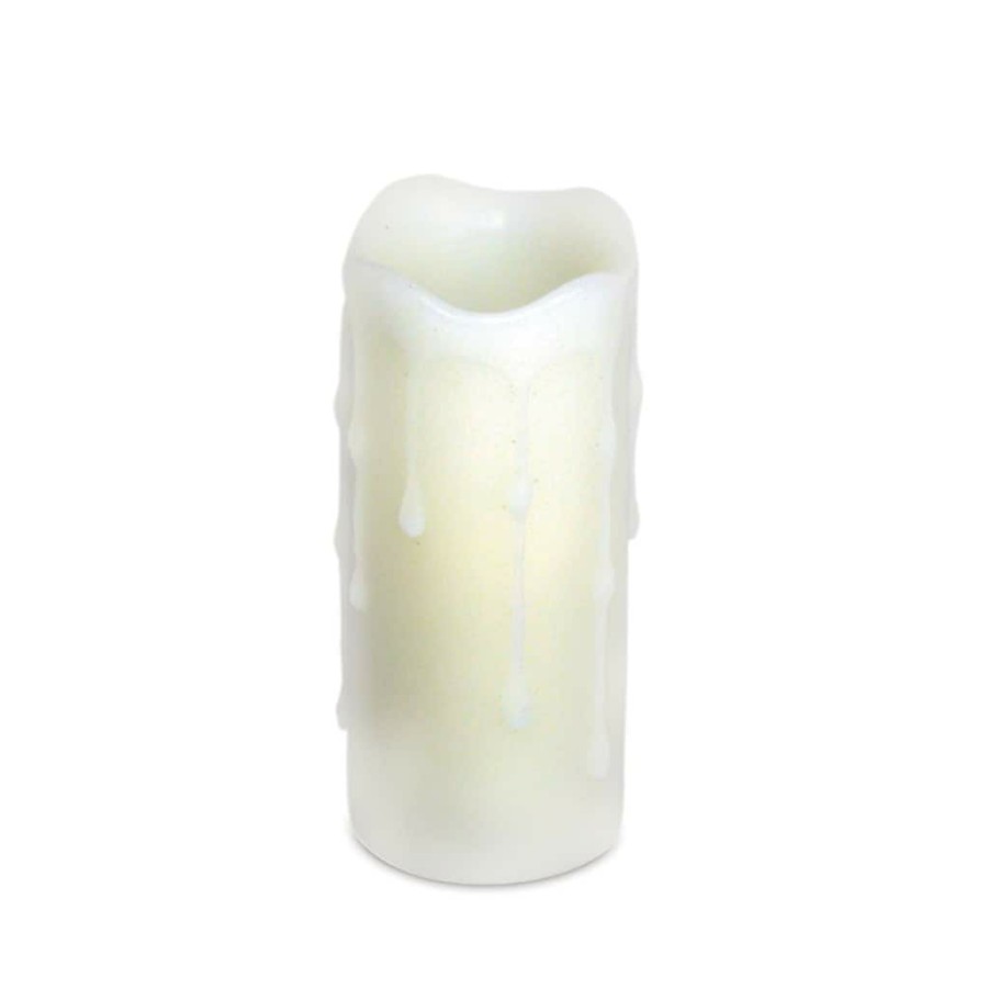 Home & Decor * | Cheap 1.75 X 4 Led Wax Dripping Pillar Candle Set By Melrose