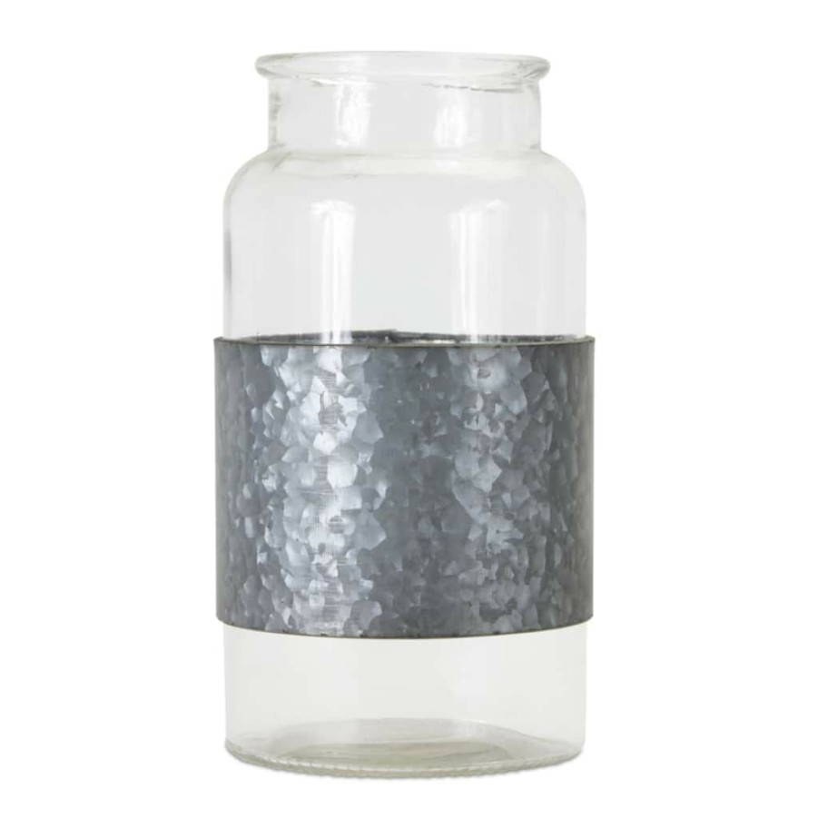 Holidays & Occasions * | Best Deal 12 Silver Metal Wrap Jar Set By Melrose