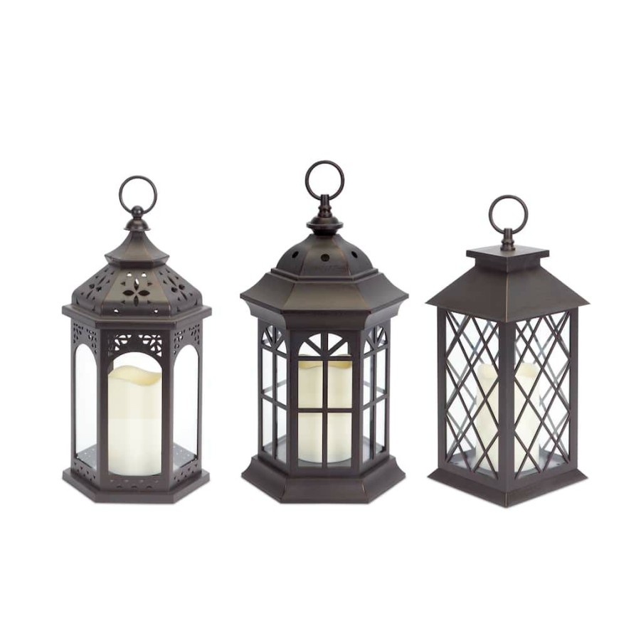 Home & Decor * | Best Sale 13 Lanterns With Led Candles Set By Melrose