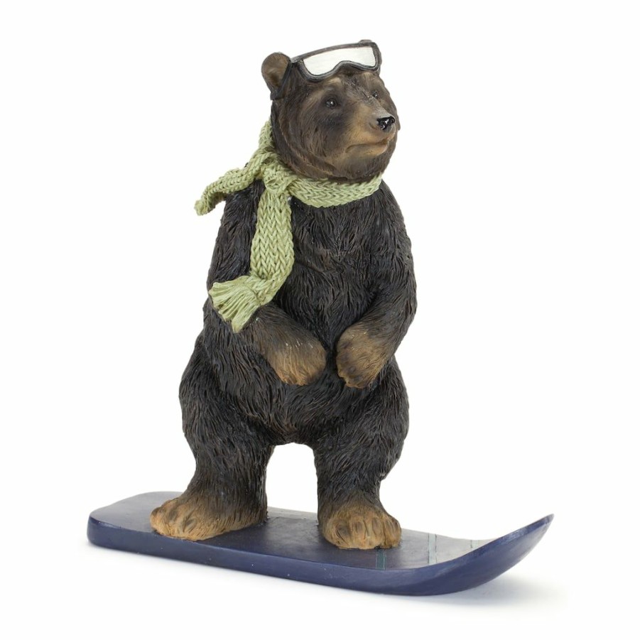 Holidays & Occasions * | Buy Bear Snowboard Figurine Set By Melrose