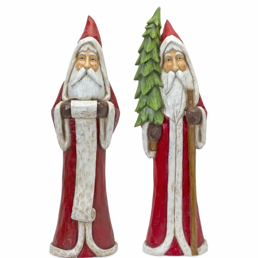 Holidays & Occasions * | Best Sale 37.5 Red & White Santa Set By Melrose