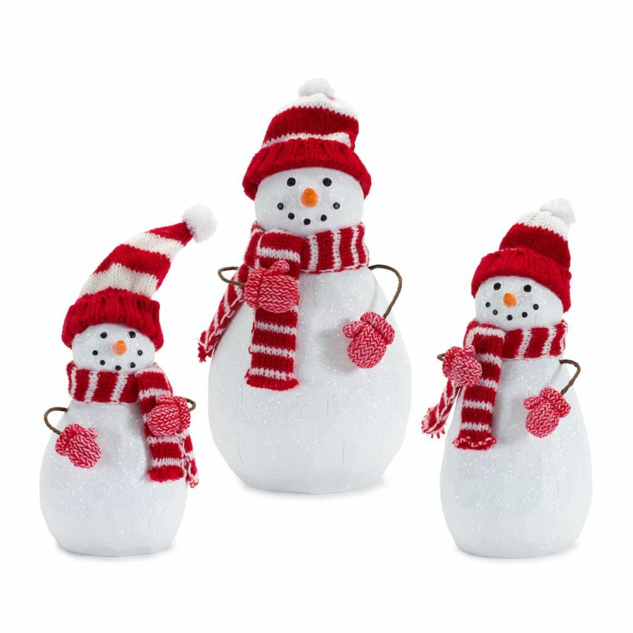 Holidays & Occasions * | Cheapest Resin Snowman Figurine Set, 3Ct. By Melrose