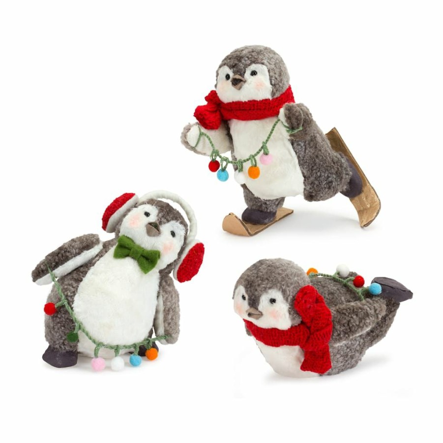 Holidays & Occasions * | Outlet Penguins With Lights Figurines Set By Melrose