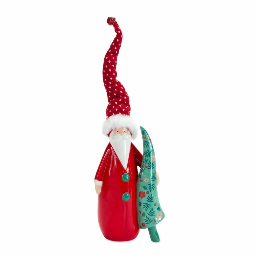 Holidays & Occasions * | Brand New 14 Clay Santa With Tree Figurine Set By Melrose