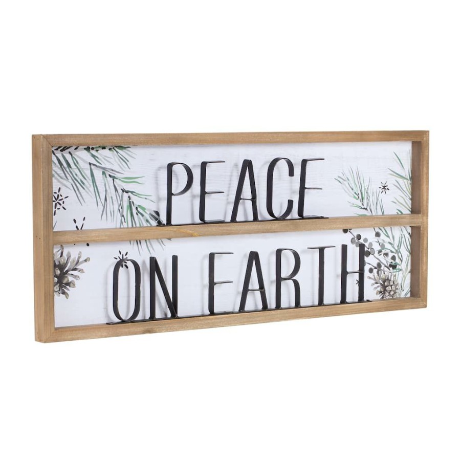 Holidays & Occasions * | Best Reviews Of 9.25 Peace On Earth Signs, 2Ct. By Melrose