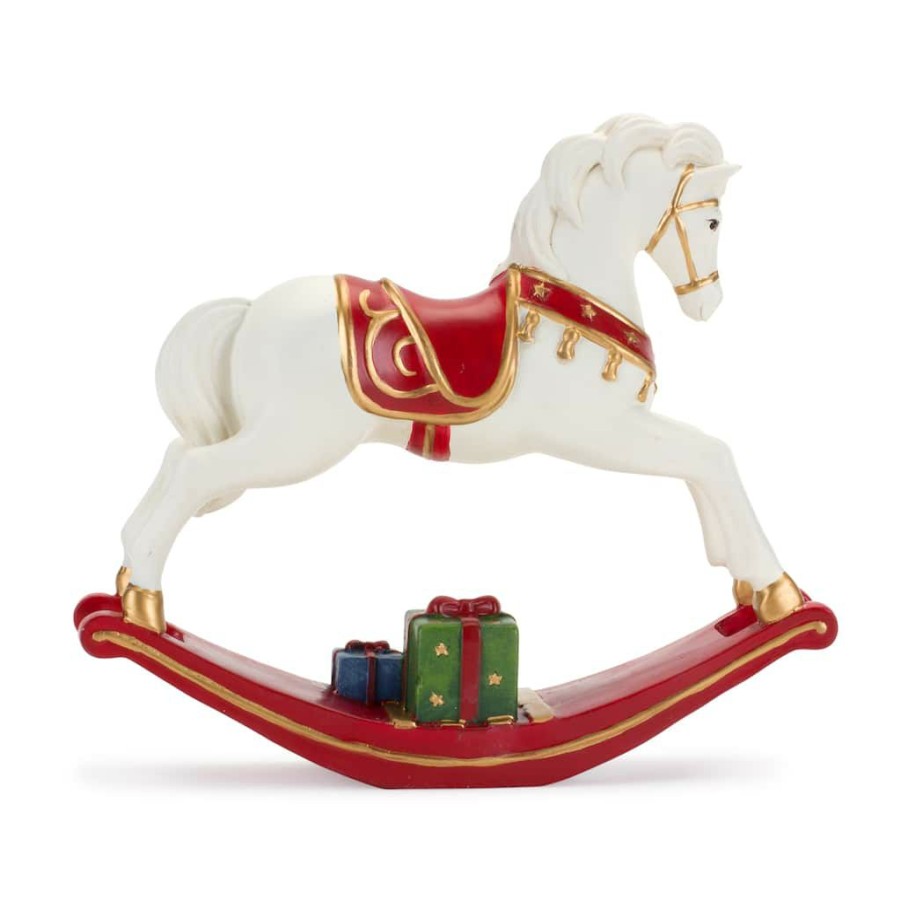 Holidays & Occasions * | Flash Sale 8.5 Rocking Horse With Packages Figurine By Melrose