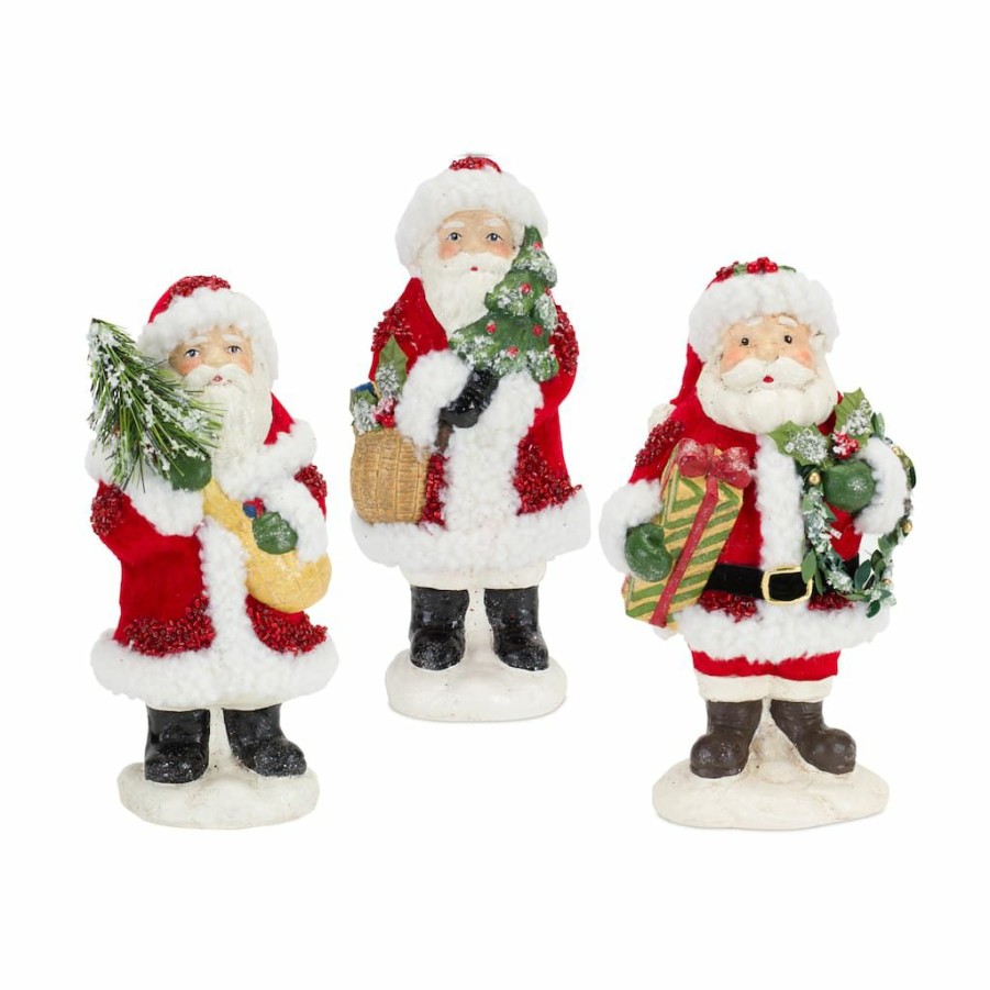 Holidays & Occasions * | Deals 8.75 Santa Figurine Set By Melrose