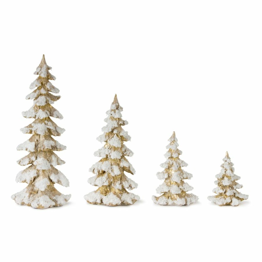 Holidays & Occasions * | Budget White & Gold Tree Set, 6.5 , 9 , 13.25 & 18 By Melrose