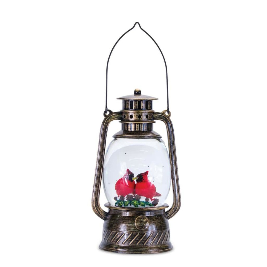 Holidays & Occasions * | Hot Sale 11.5 Led Cardinal Snow Globe Lantern By Melrose