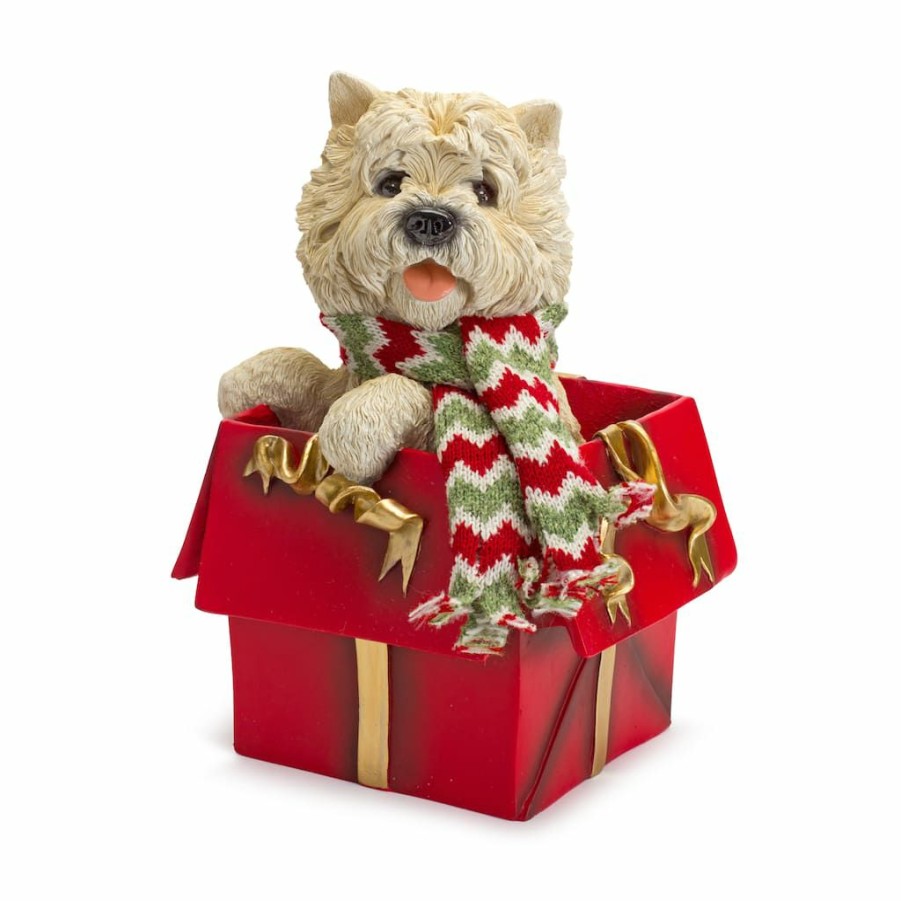 Holidays & Occasions * | Outlet Dog In Present Figurine Set, 11 & 11.5 By Melrose