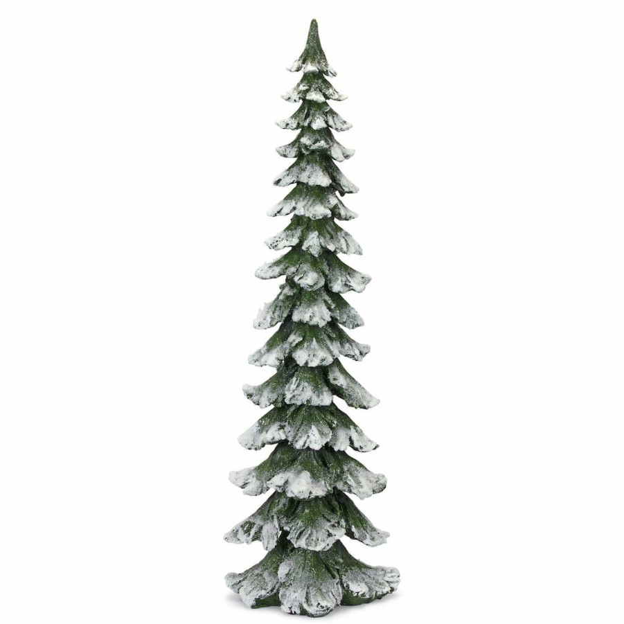 Holidays & Occasions * | Best Reviews Of 34.5 Frosted Narrow Green Tree Figurine By Melrose