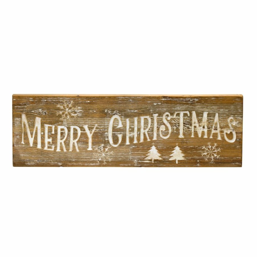 Holidays & Occasions * | New Wooden Merry Christmas Wall Sign By Melrose