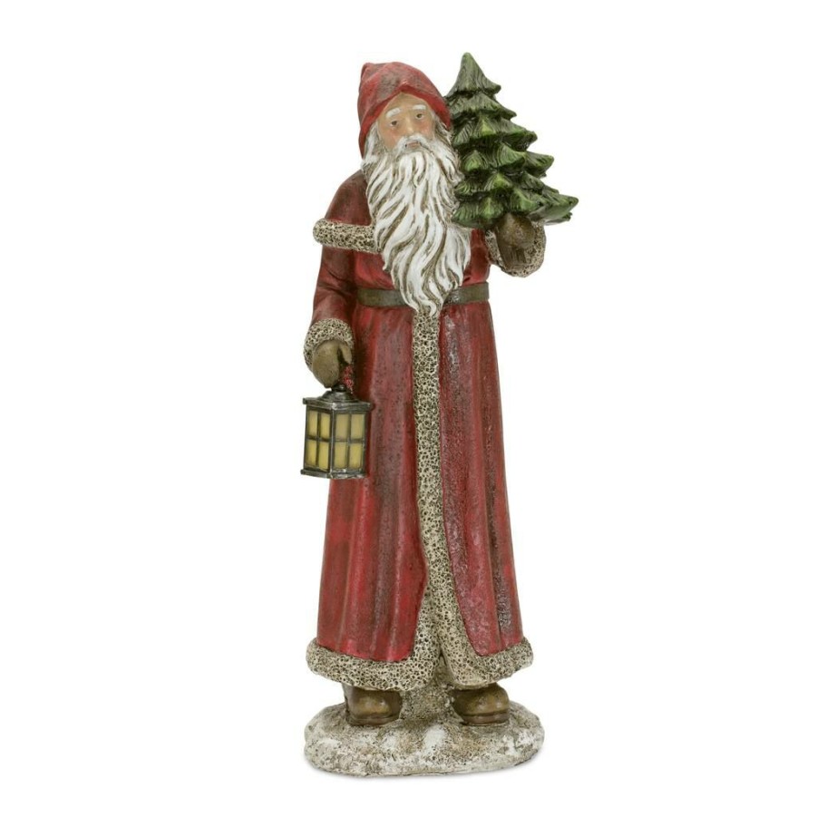 Holidays & Occasions * | Budget 12.75 Red Santa Figurine Set By Melrose