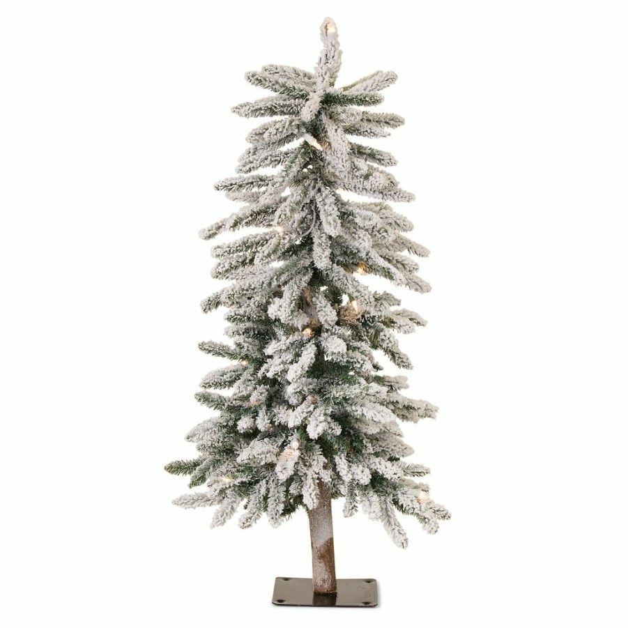 Holidays & Occasions * | Brand New 3Ft. Unlit Flocked Alpine Artificial Christmas Tree By Melrose