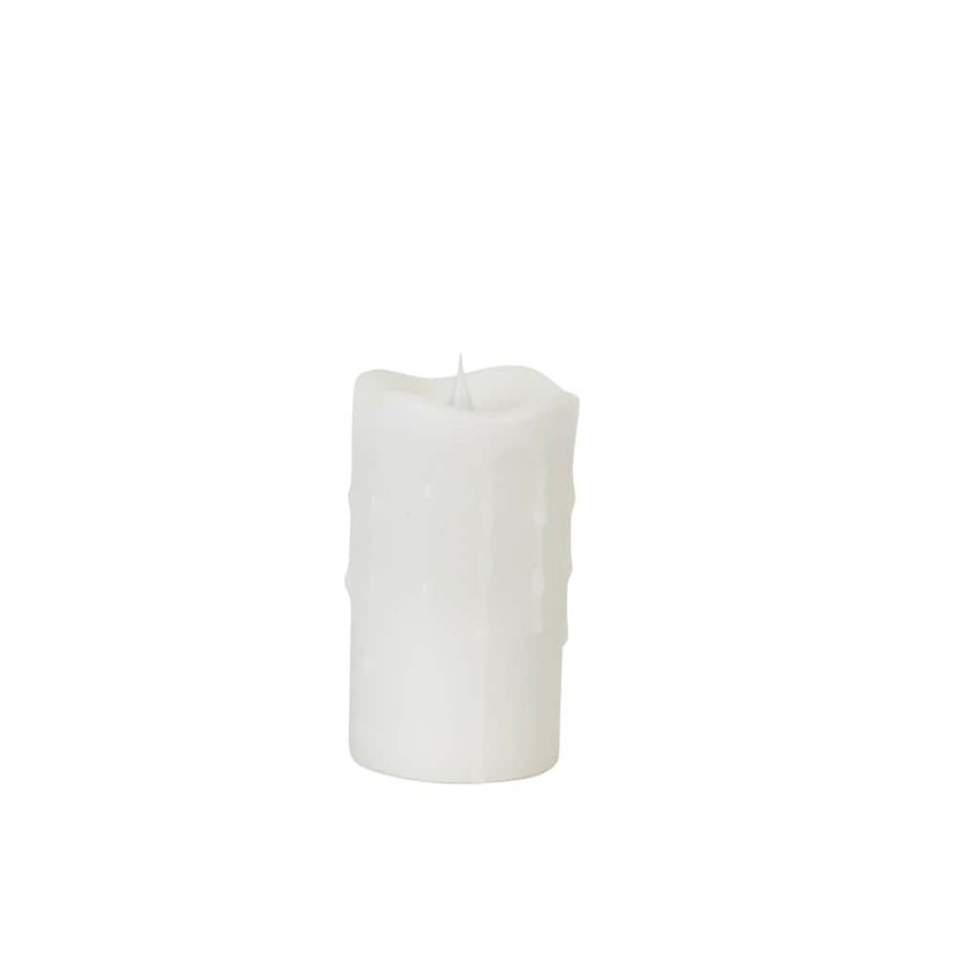 Home & Decor * | Best Pirce 5 White Simplux Led Dripping Candle Set With Moving Flame By Melrose