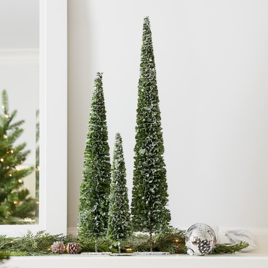 Holidays & Occasions * | New Deep Green Holiday Pine Tree Decor Set, 15.75 , 24 & 31.5 By Melrose