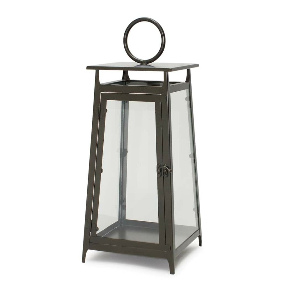 Home & Decor * | Promo 20.75 Antique Black Metal Lantern By Melrose