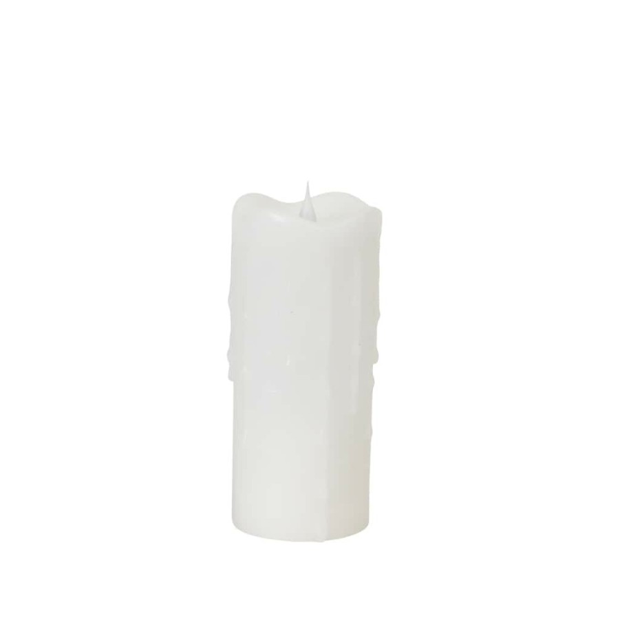 Home & Decor * | Top 10 7 White Simplux Led Dripping Candle Set With Moving Flame By Melrose