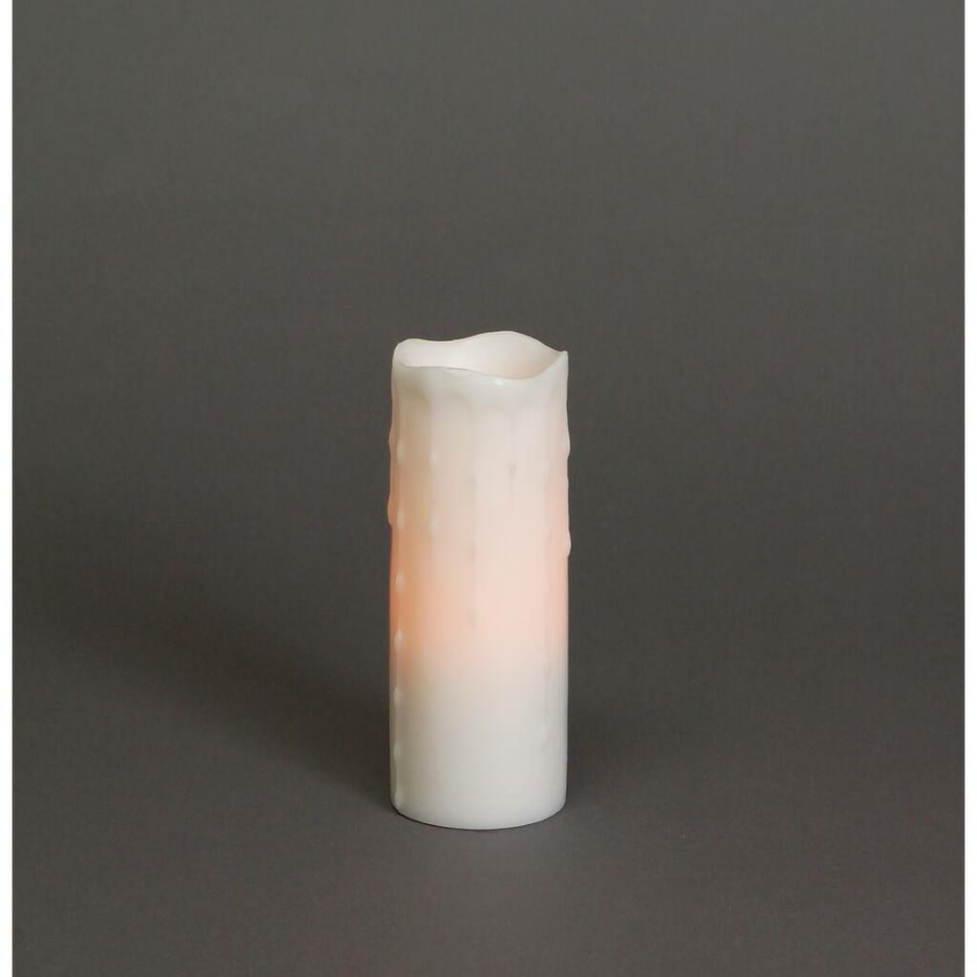 Home & Decor * | Flash Sale 3 X 8 Led Wax Dripping Pillar Candle Set By Melrose