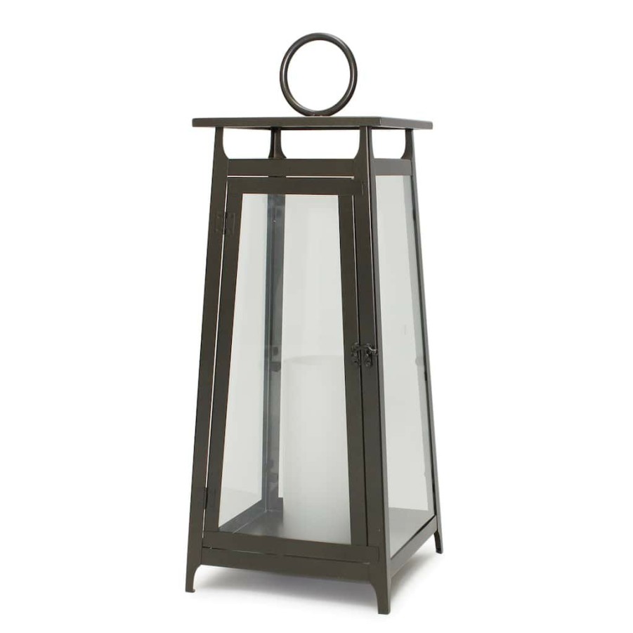 Home & Decor * | Best Sale 25.5 Antique Black Metal Lantern By Melrose